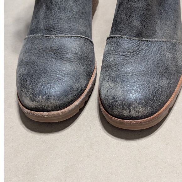 Sorel Cate Chelsea Boots Ankle Booties Heeled Womens 6.5 Leather Olive Green - Picture 7 of 8